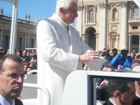 The Pope in his Popemobile - by Oliver Simkin