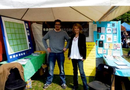 Sam Harrison of Sam's Brasserie, on last year's stall, with helper Jane