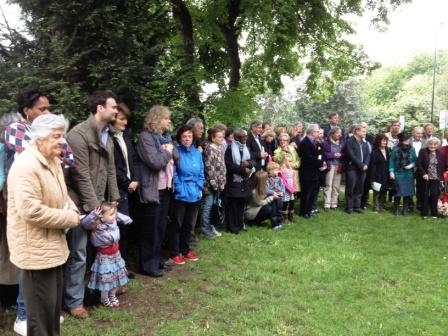 Crowd at Bible Garden blessing